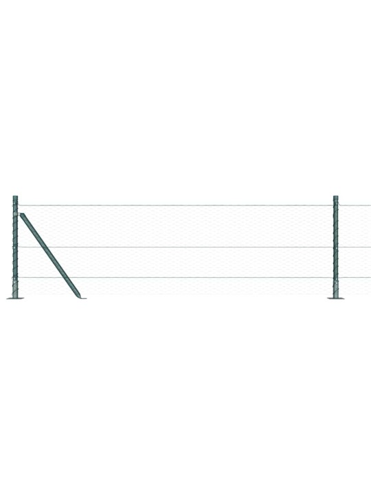 Aed koos postidega roheline 0.6 x 10 m pvc kaetud teras