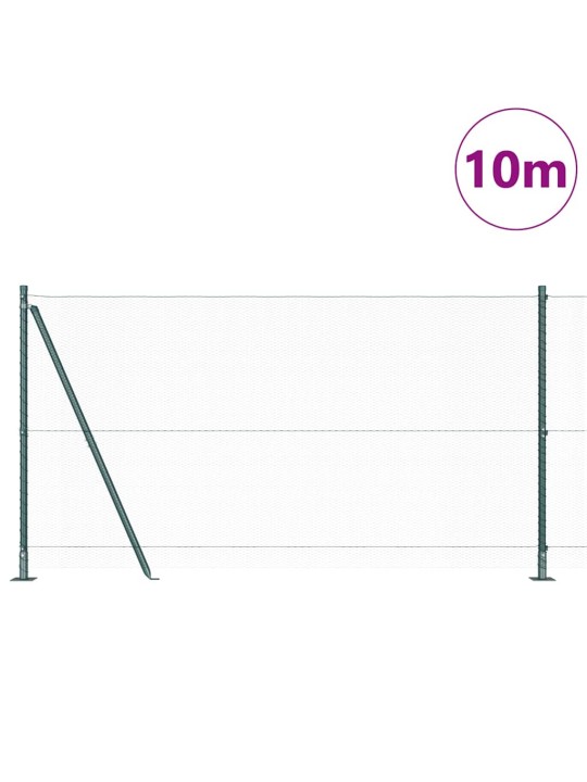 Aed koos postidega roheline 1.2 x 10 m pvc kaetud teras