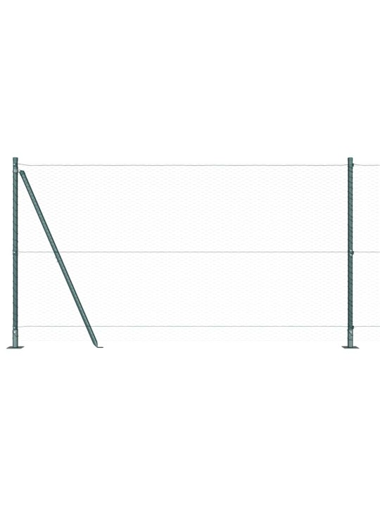 Aed koos postidega roheline 1.2 x 10 m pvc kaetud teras