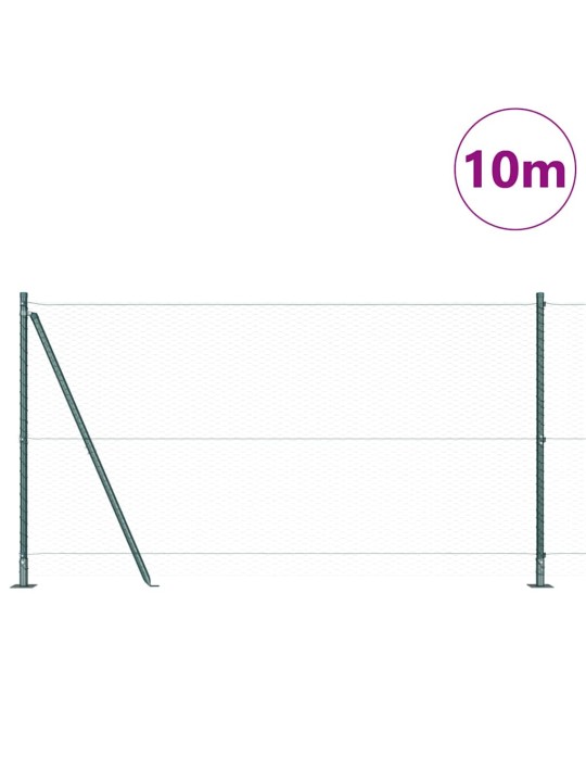 Aed koos postidega roheline 1.2 x 10 m pvc kaetud teras