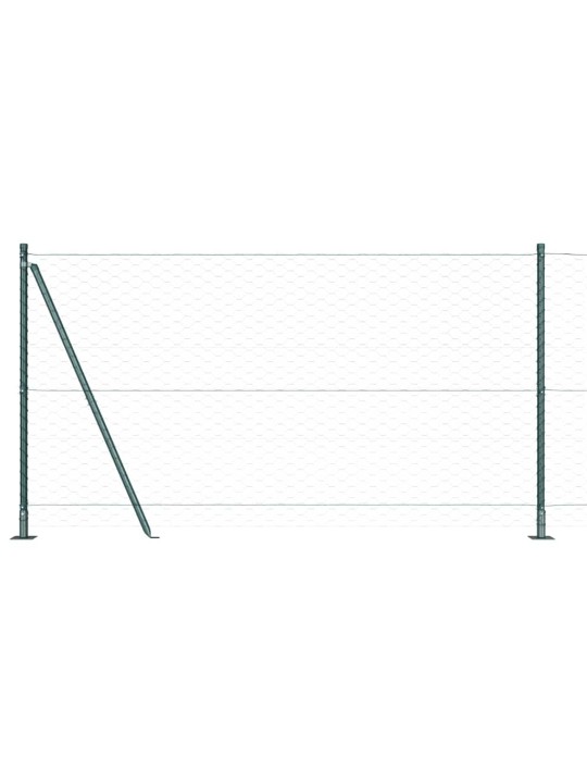 Aed koos postidega roheline 1.2 x 10 m pvc kaetud teras