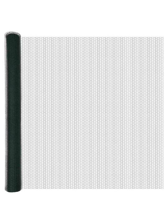 Aed koos postidega roheline 1.4 x 10 m pvc kaetud teras