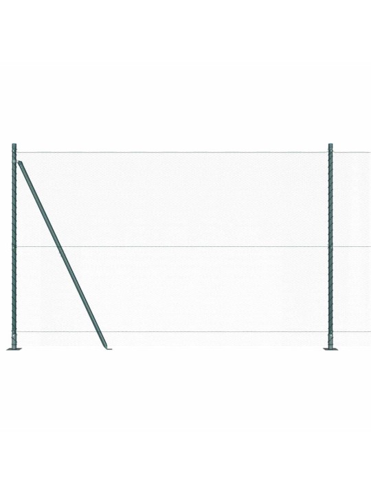 Aed koos postidega roheline 1.4 x 10 m pvc kaetud teras