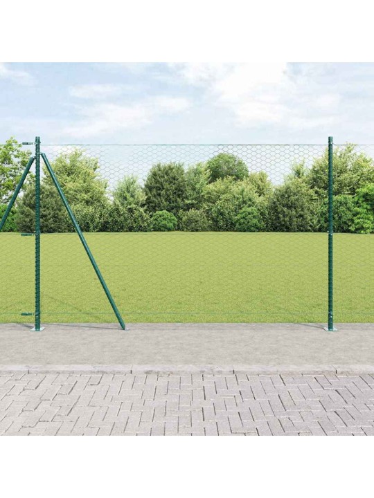 Aed koos postidega roheline 1.4 x 10 m pvc kaetud teras