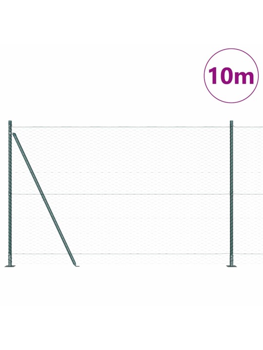 Aed koos postidega roheline 1.4 x 10 m pvc kaetud teras