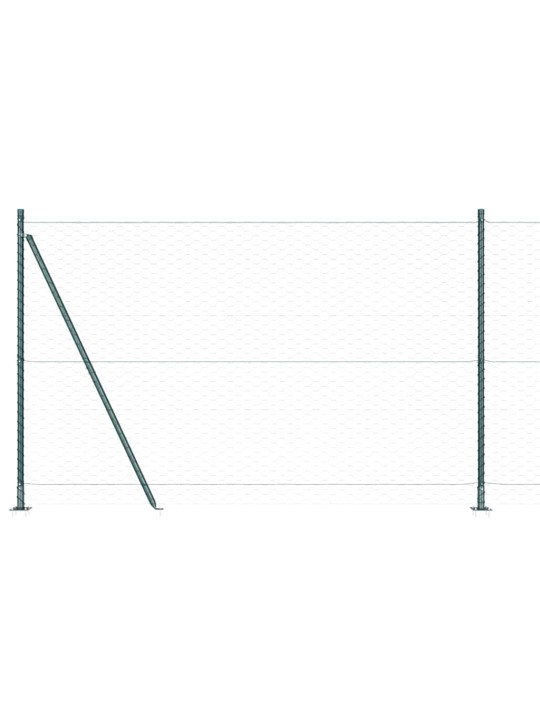 Aed koos postidega roheline 1.4 x 10 m pvc kaetud teras