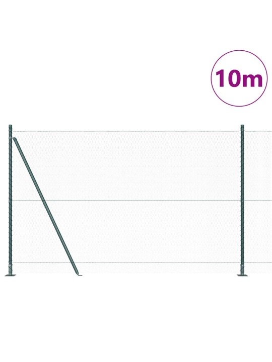 Aed koos postidega roheline 1.6 x 10 m pvc kaetud teras