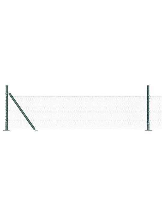 Aed koos postidega roheline 0.4 x 25 m pvc kaetud teras