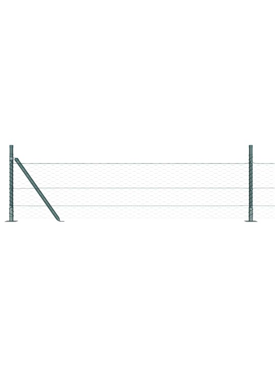 Aed koos postidega roheline 0.4 x 25 m pvc kaetud teras