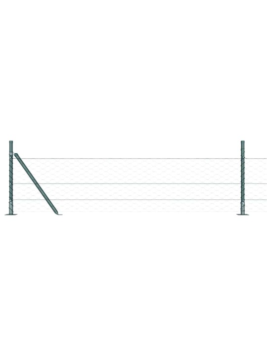 Aed koos postidega roheline 0.4 x 25 m pvc kaetud teras