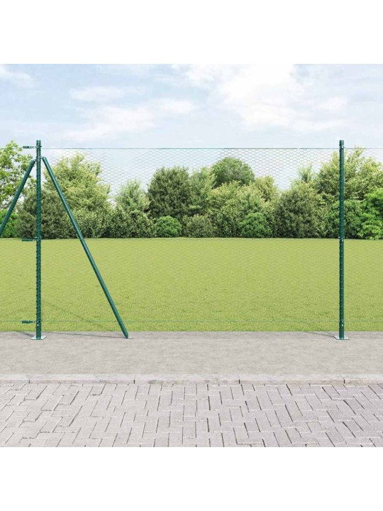 Aed koos postidega roheline 1.4 x 25 m pvc kaetud teras