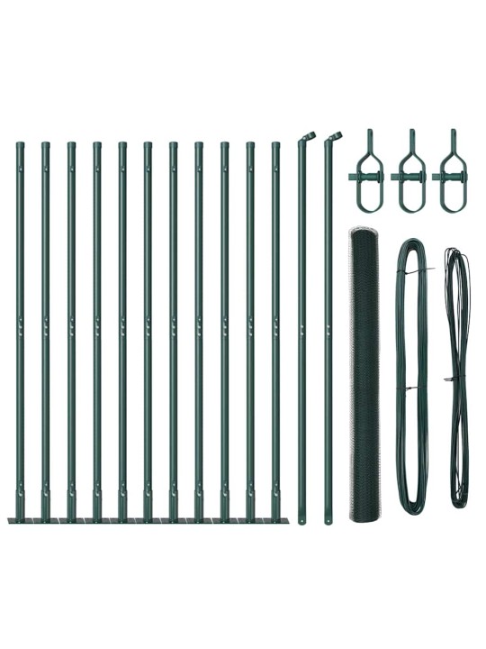 Aed koos postidega roheline 1.4 x 25 m pvc kaetud teras