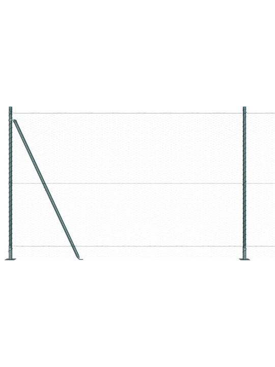 Aed koos postidega roheline 1.4 x 25 m pvc kaetud teras