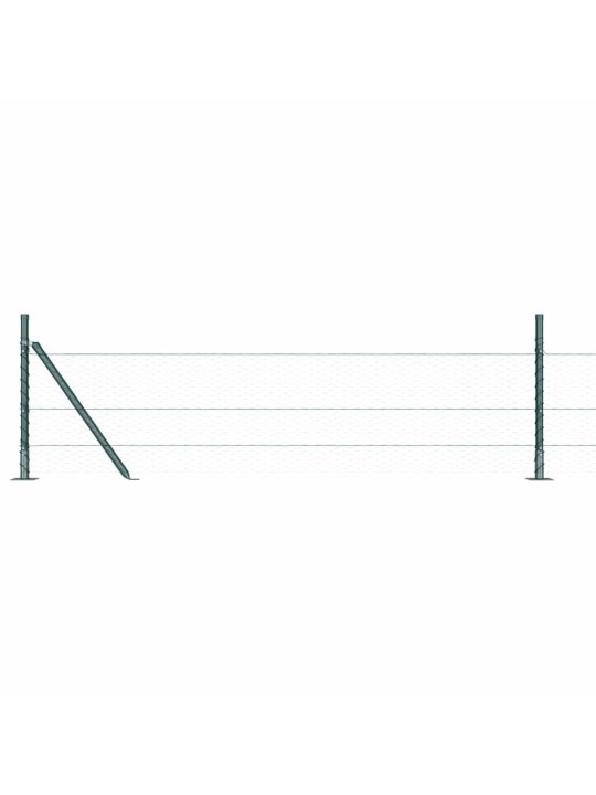 Aed koos postidega roheline 0.4 x 50 m pvc kaetud teras