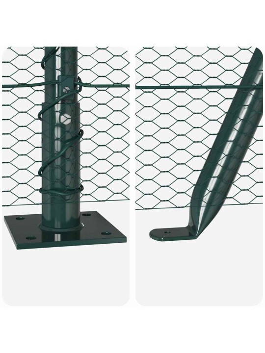 Aed koos postidega roheline 1 x 50 m pvc kaetud teras