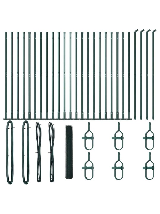 Aed koos postidega roheline 1.2 x 50 m pvc kaetud teras
