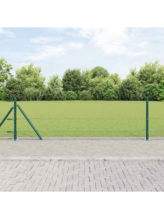 Aed koos postidega roheline 0.6 x 100 m pvc kaetud teras