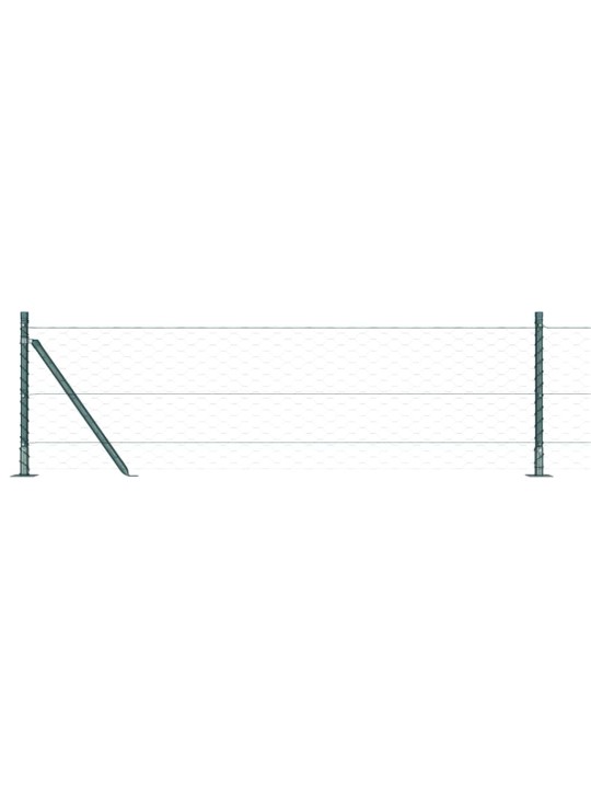 Aed koos postidega roheline 0.6 x 100 m pvc kaetud teras