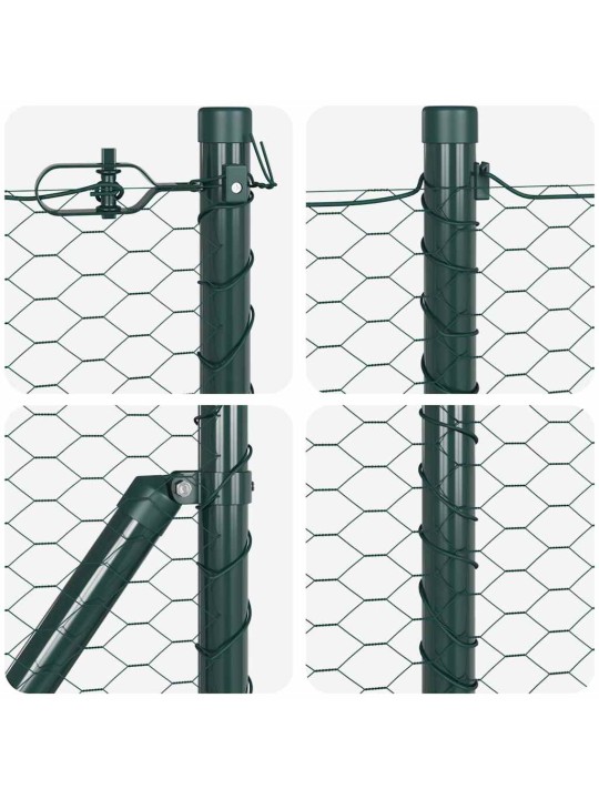 Aed koos postidega roheline 1 x 100 m pvc kaetud teras