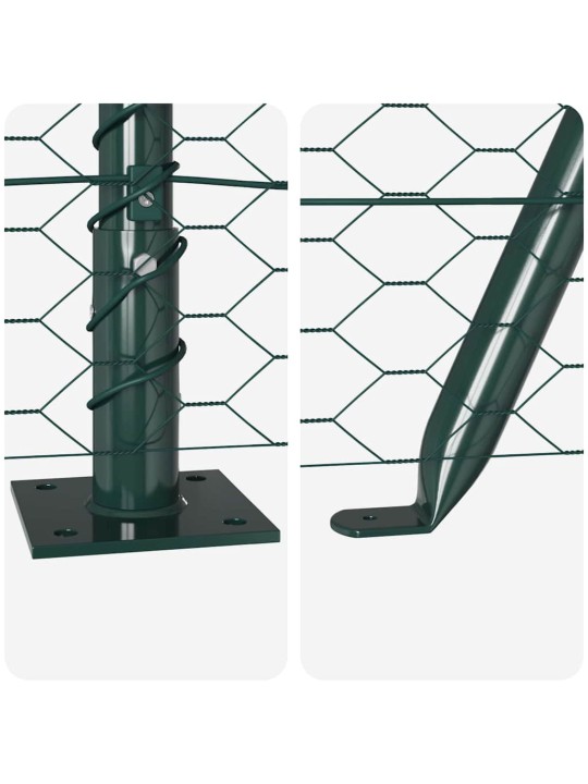 Aed koos postidega roheline 1 x 100 m pvc kaetud teras