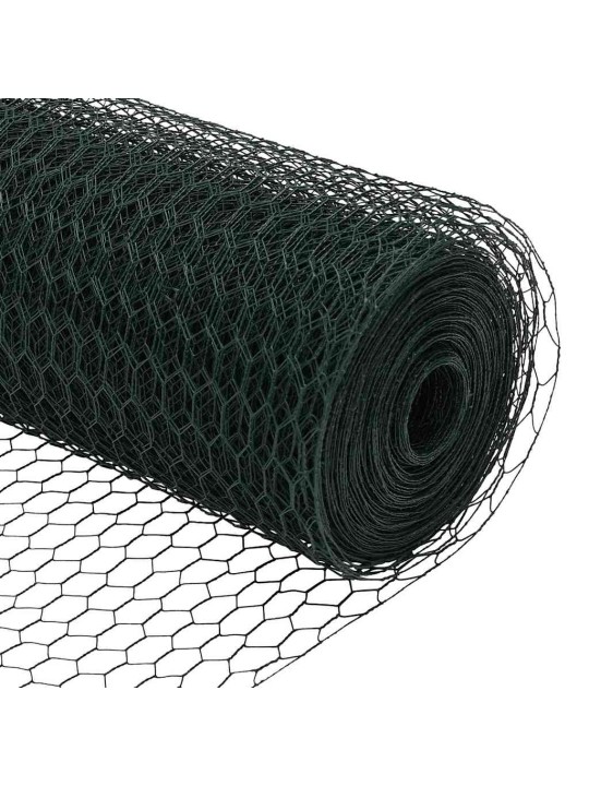 Aed koos postidega roheline 1 x 100 m pvc kaetud teras