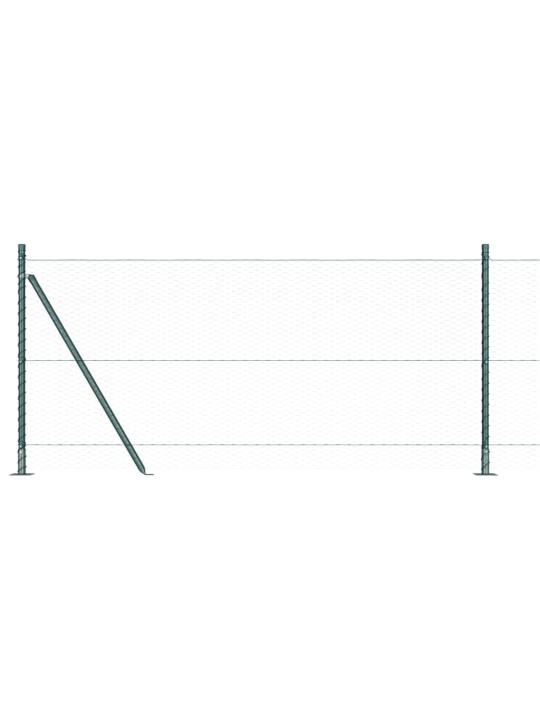 Aed koos postidega roheline 1 x 100 m pvc kaetud teras