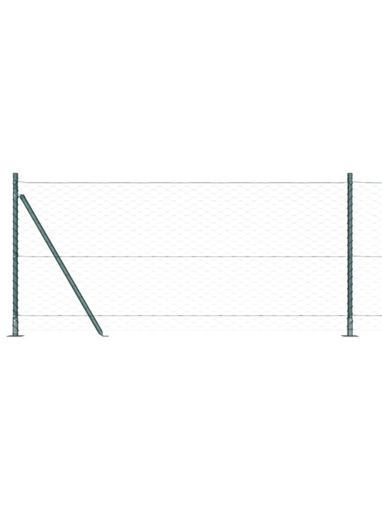 Aed koos postidega roheline 1 x 100 m pvc kaetud teras
