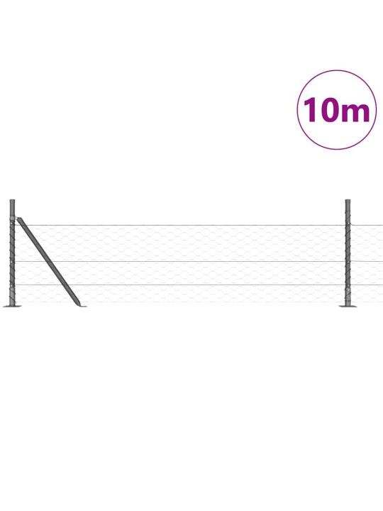 Aed koos postidega hall 0.5 x 10 m pvc kaetud teras