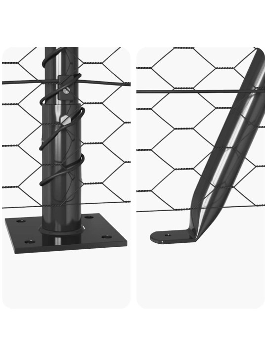 Aed koos postidega hall 0.6 x 10 m pvc kaetud teras