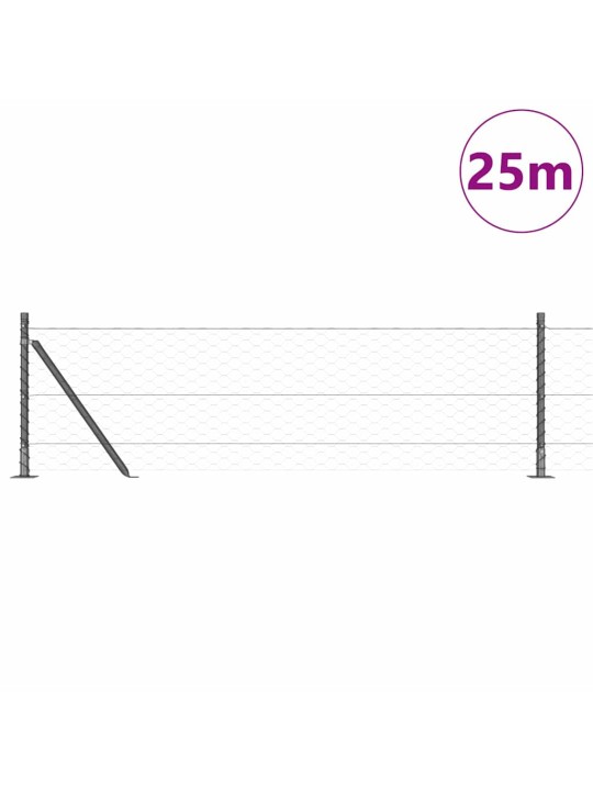 Aed koos postidega hall 0.5 x 25 m pvc kaetud teras