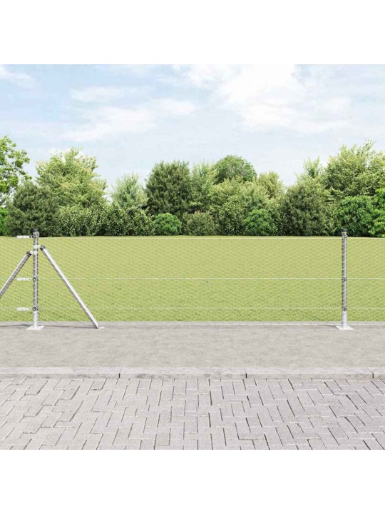 Aed koos postidega hõbedane 0.4 x 10 m pvc kaetud teras