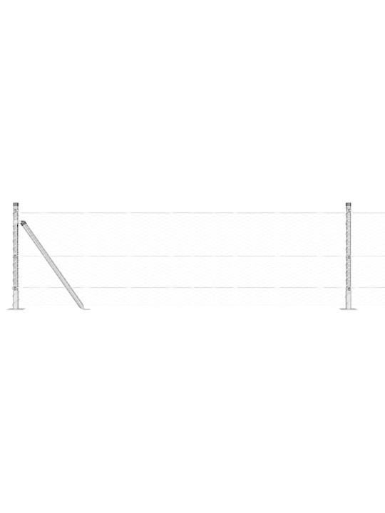 Aed koos postidega hõbedane 0.4 x 10 m pvc kaetud teras