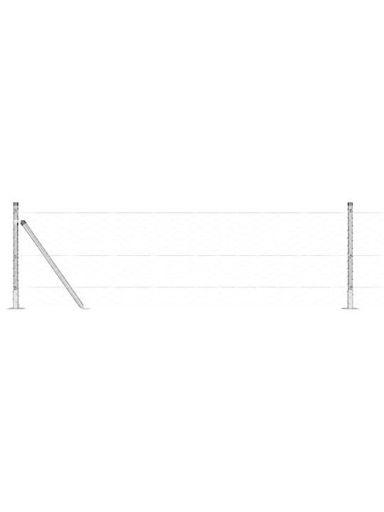 Aed koos postidega hõbedane 0.4 x 10 m pvc kaetud teras