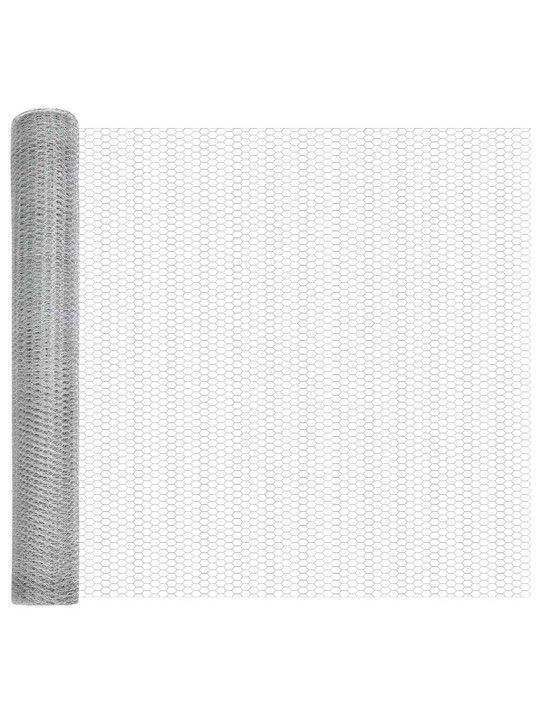 Aed koos postidega hõbedane 0.8 x 10 m pvc kaetud teras