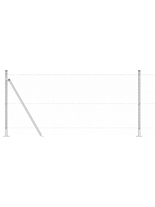 Aed koos postidega hõbedane 0.8 x 10 m pvc kaetud teras