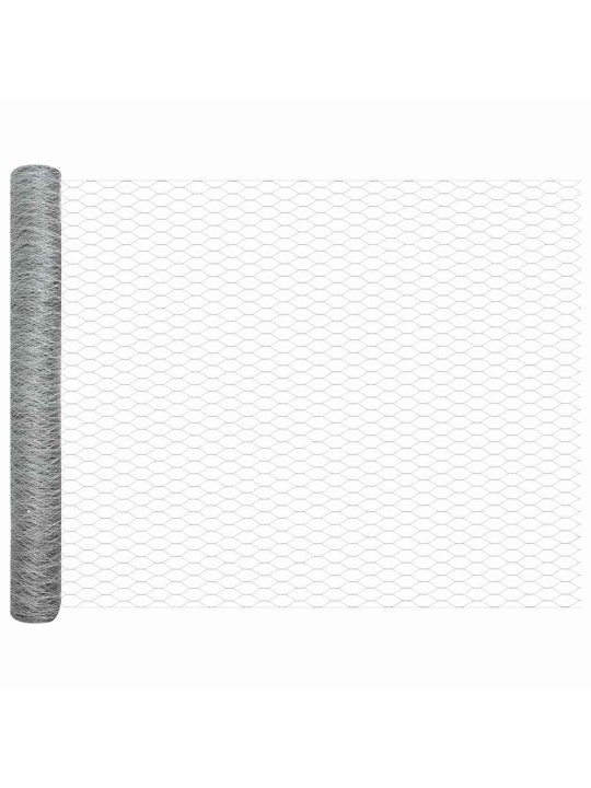 Aed koos postidega hõbedane 0.8 x 10 m pvc kaetud teras