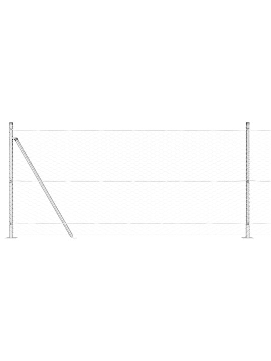 Aed koos postidega hõbedane 0.8 x 10 m pvc kaetud teras