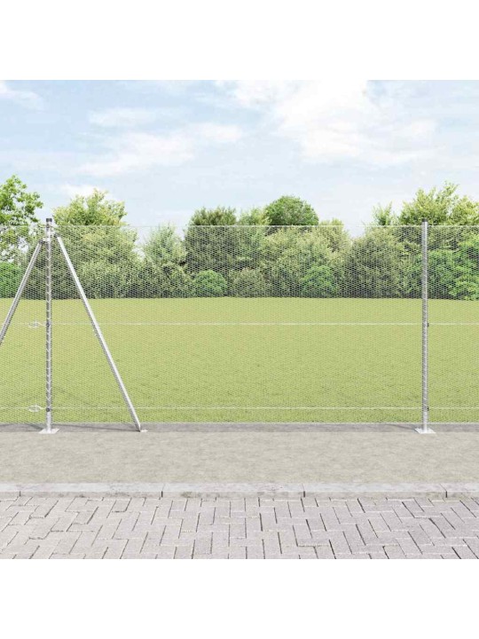 Aed koos postidega hõbedane 1.2 x 10 m pvc kaetud teras