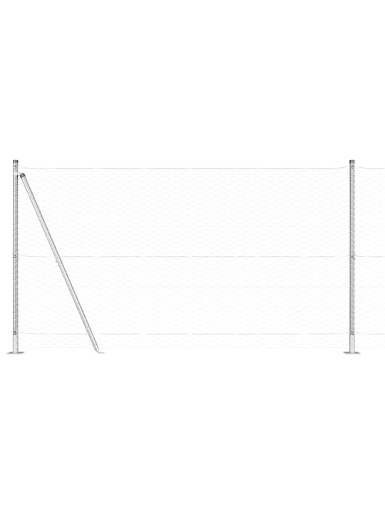 Aed koos postidega hõbedane 1.2 x 10 m pvc kaetud teras