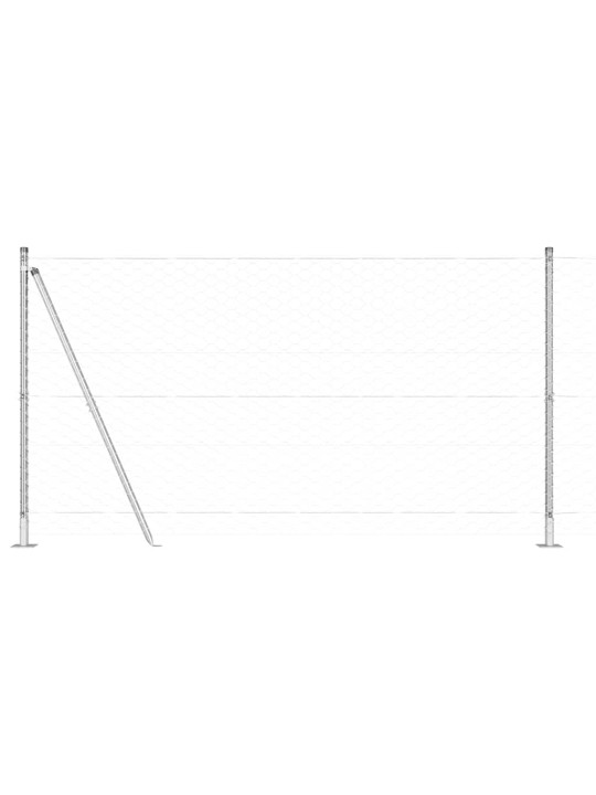 Aed koos postidega hõbedane 1.2 x 10 m pvc kaetud teras