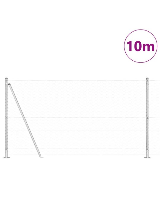 Aed koos postidega hõbedane 1.2 x 10 m pvc kaetud teras