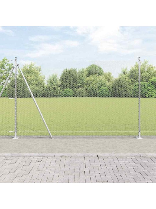 Aed koos postidega hõbedane 1.4 x 10 m pvc kaetud teras