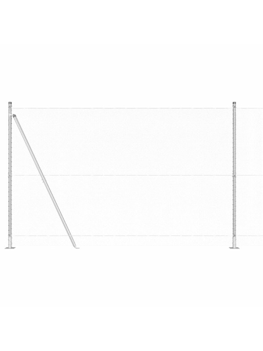 Aed koos postidega hõbedane 1.4 x 10 m pvc kaetud teras