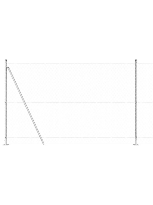 Aed koos postidega hõbedane 1.4 x 10 m pvc kaetud teras