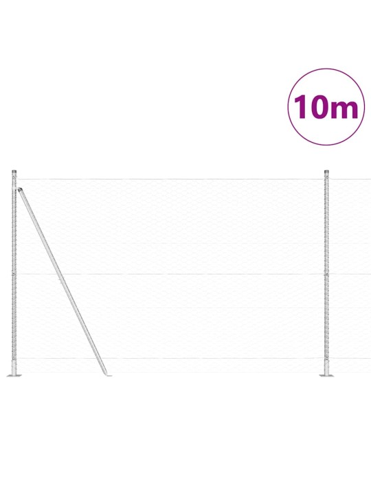 Aed koos postidega hõbedane 1.4 x 10 m pvc kaetud teras
