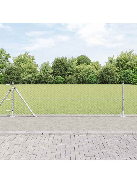 Aed koos postidega hõbedane 0.4 x 25 m pvc kaetud teras
