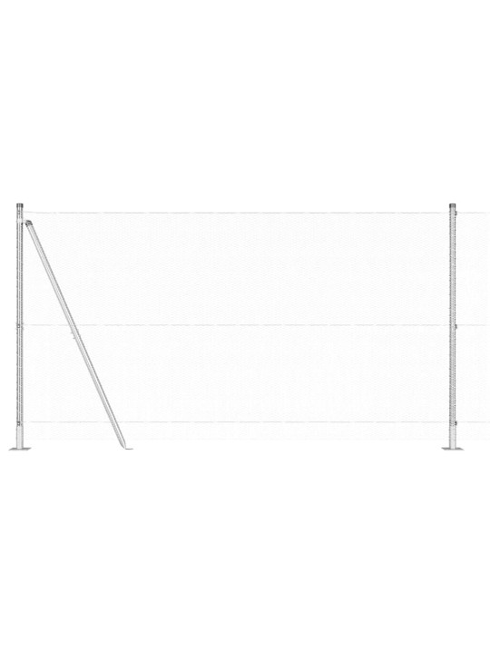 Aed koos postidega hõbedane 1.2 x 25 m pvc kaetud teras