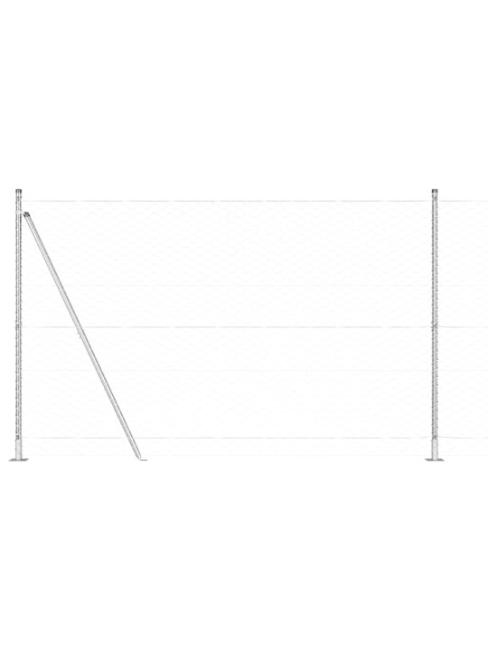 Aed koos postidega hõbedane 1.4 x 25 m pvc kaetud teras