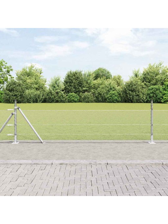 Aed koos postidega hõbedane 0.4 x 100 m pvc kaetud teras