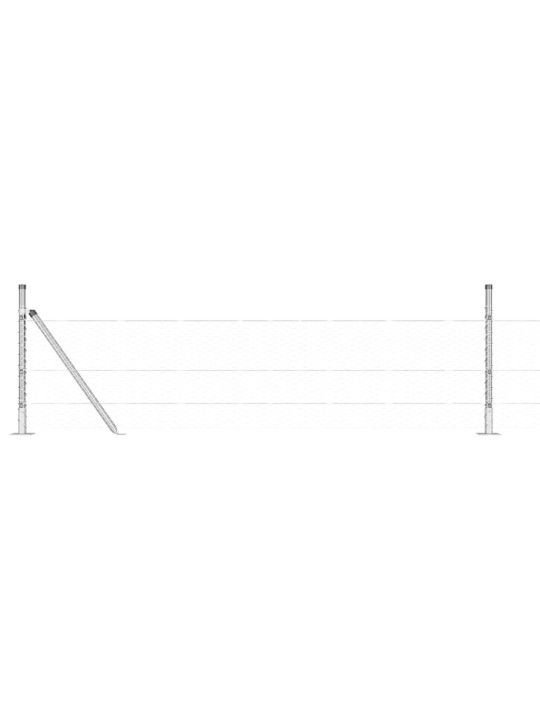 Aed koos postidega hõbedane 0.4 x 100 m pvc kaetud teras
